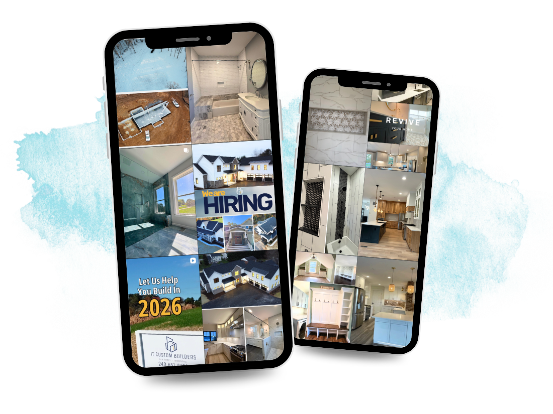 JT Custom Builders social content work examples