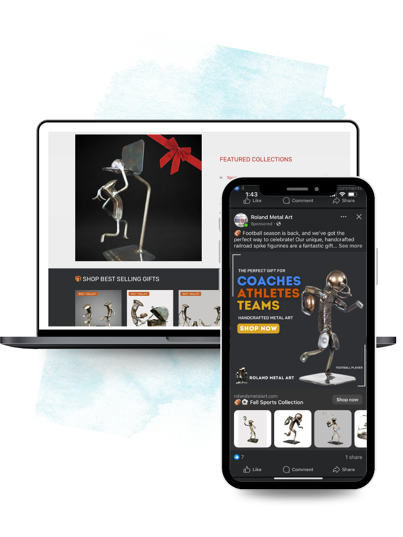 Roland Metal Art website and advertising work examples