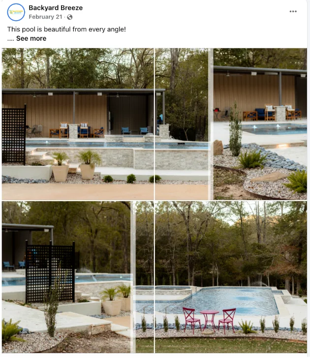 Backyard Breeze Custom Pools content work example