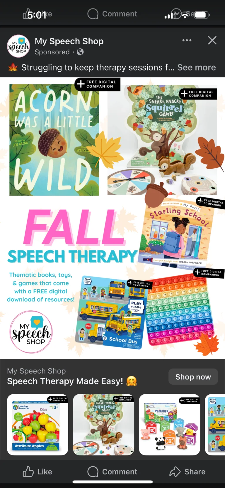 My Speech Shop ads work example