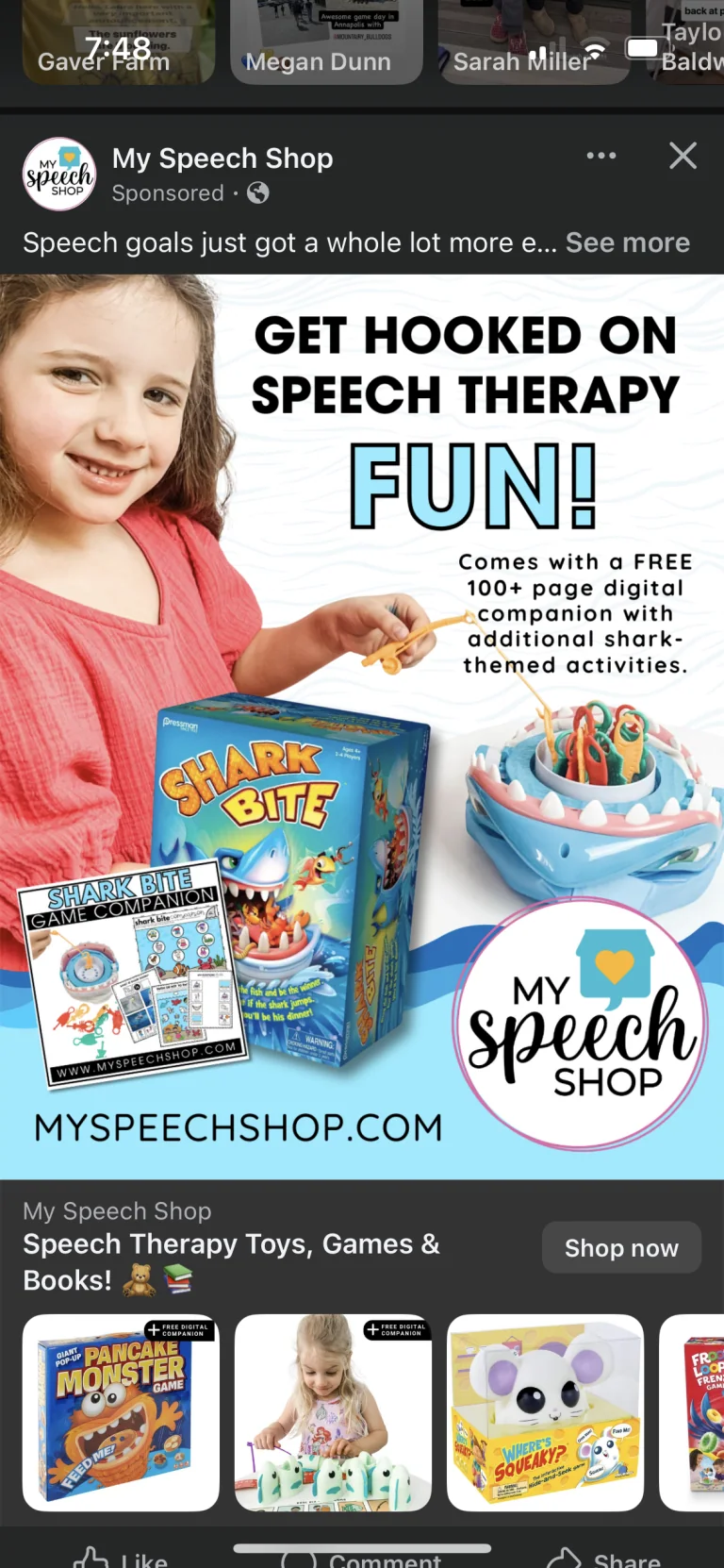 My Speech Shop ads work example