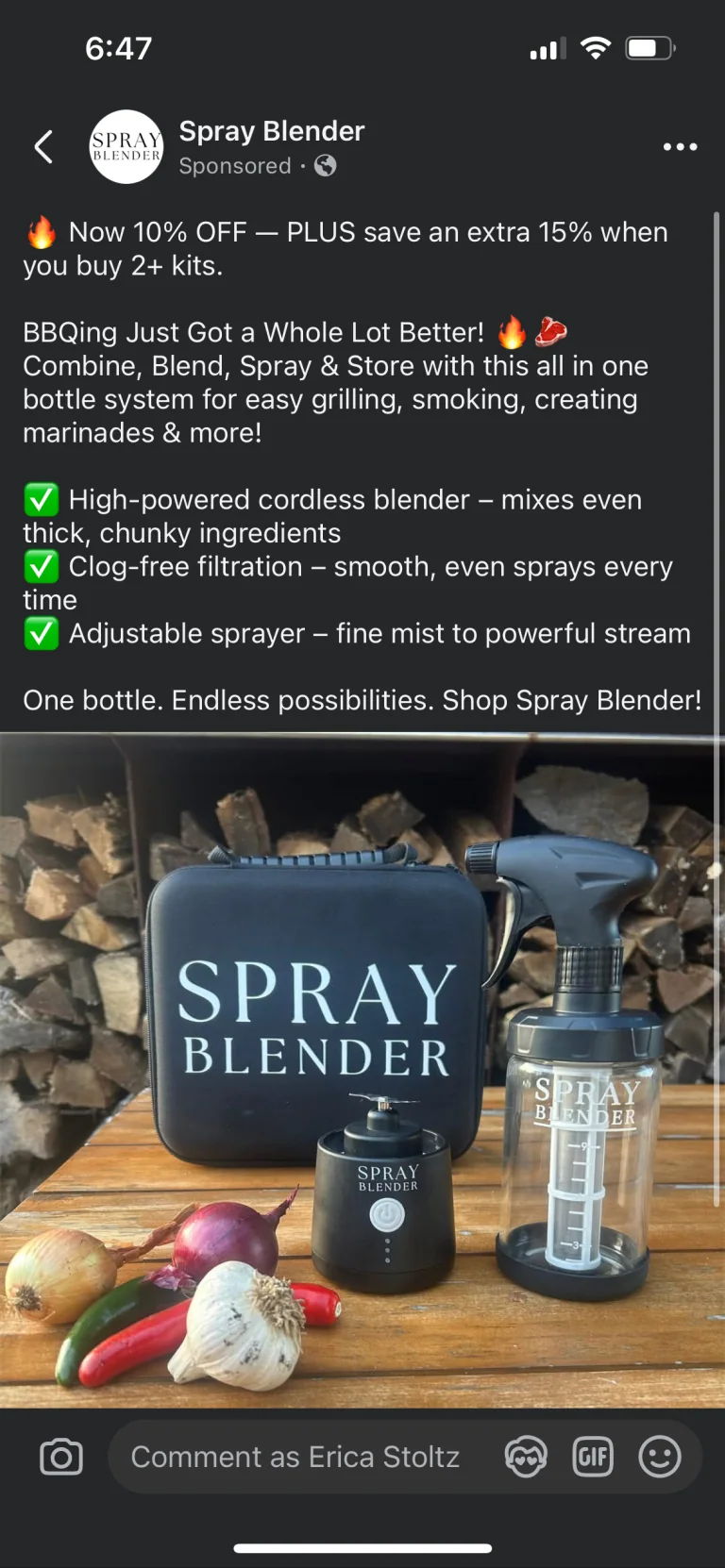 Spray Blender ads work example
