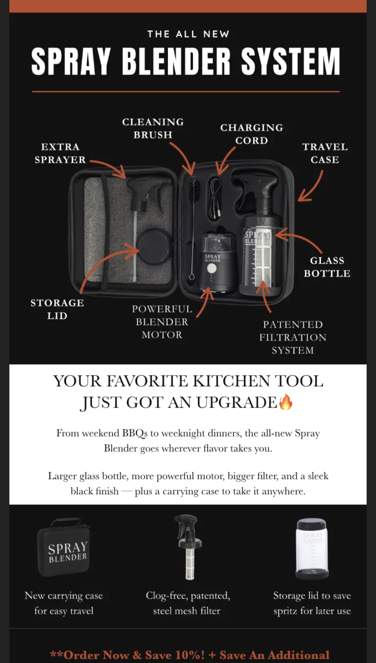 Spray Blender email work example