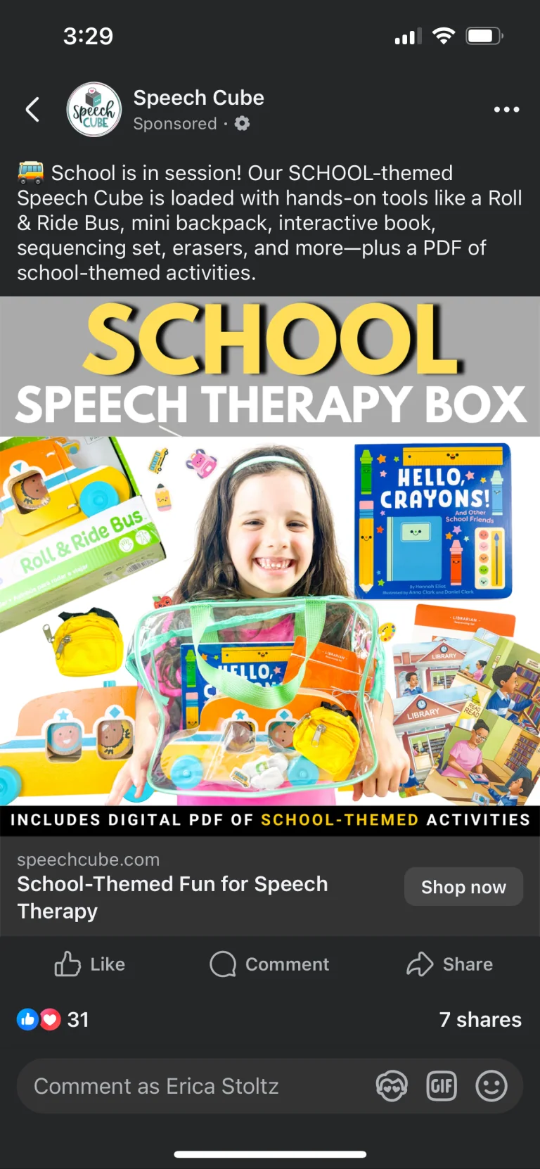 Speech Cube ads work example