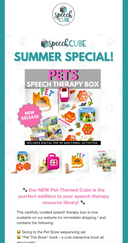 Speech Cube email work example