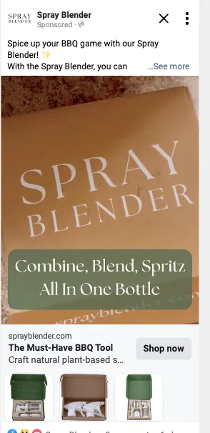 Spray Blender ads work example