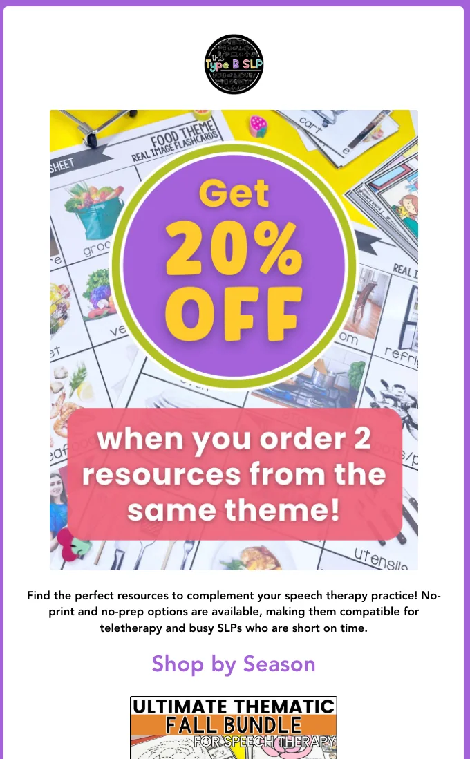 The Type B SLP email work example