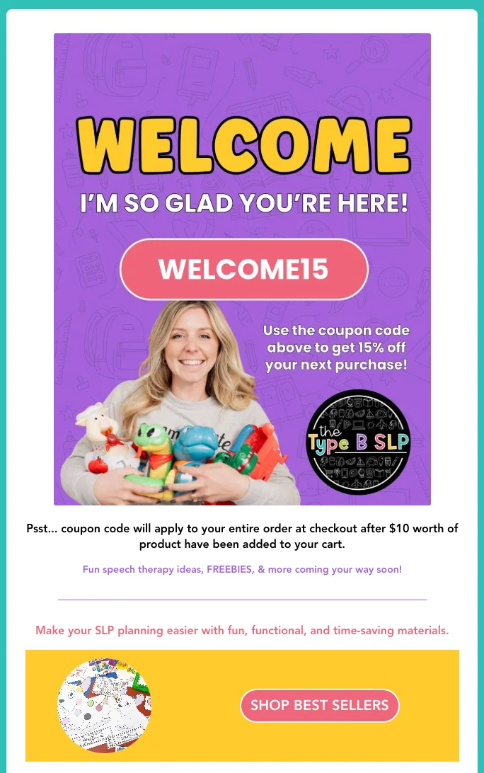 The Type B SLP email work example