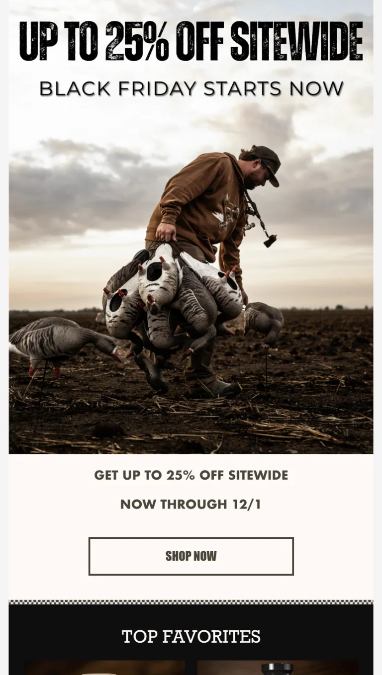Vendetta Waterfowl email work example