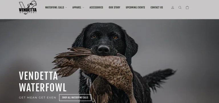 Vendetta Waterfowl website design