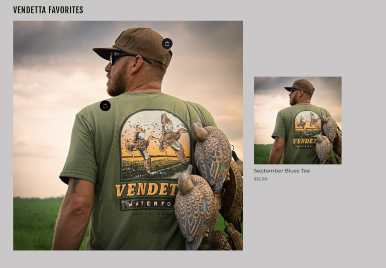 Vendetta Waterfowl website work sample